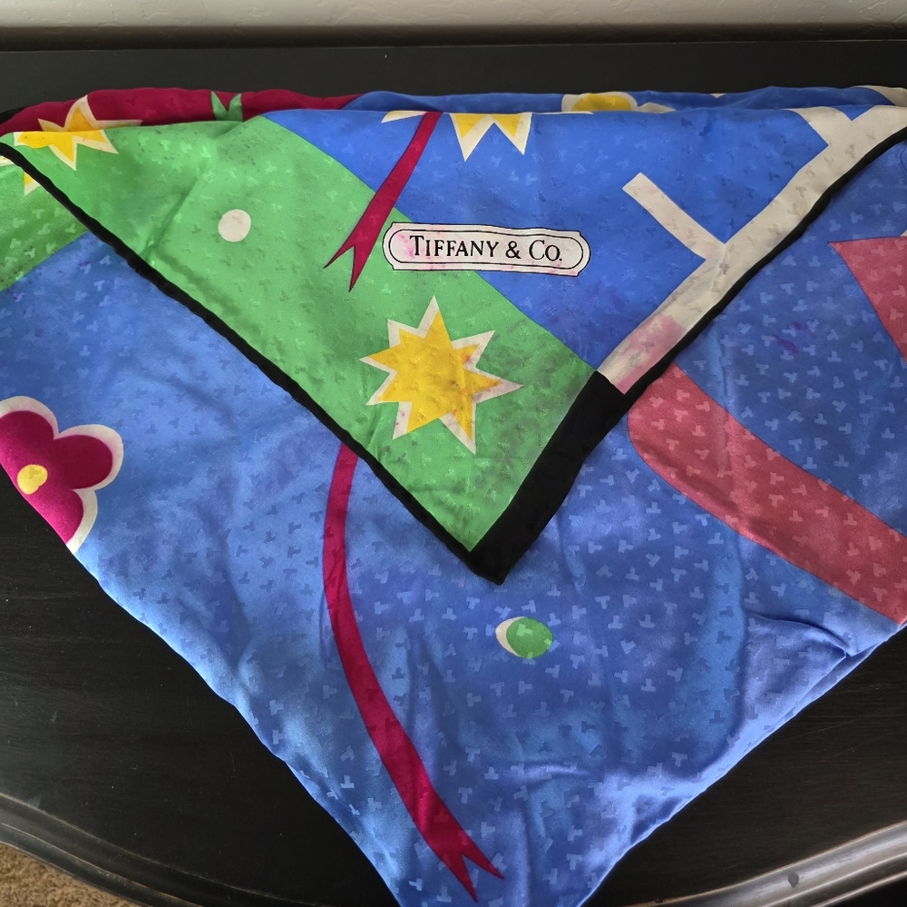Tiffany & Co. Colorful Geometric Silk Printed Scarf